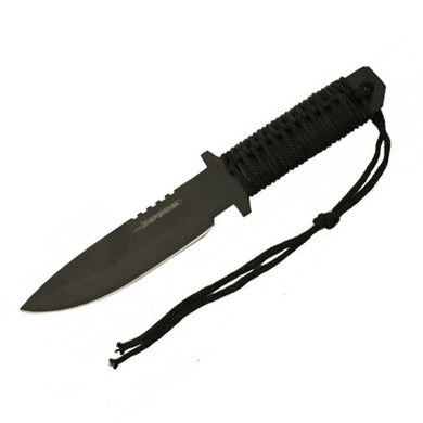 12″ Hunting Knife Black Handle and Sheath