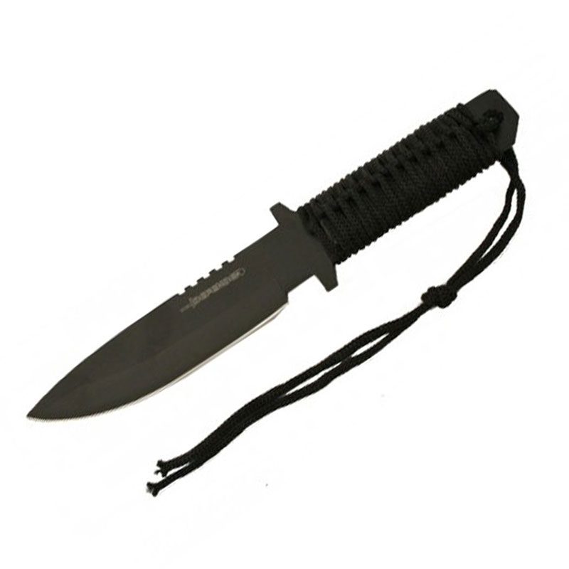 12″ Hunting Knife Black Handle and Sheath