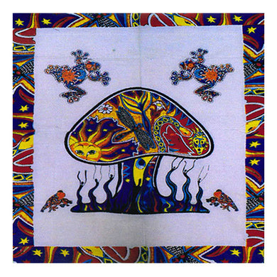 Frogs Magic Mushrooms Tapestry