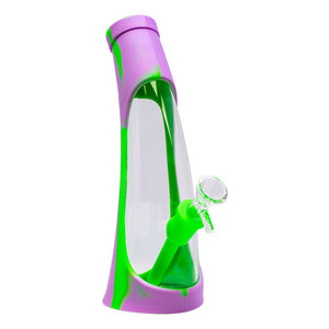 9" Silicone Glass Hybrid Bent Neck Bong