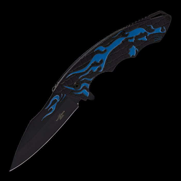 Blue Flames Foldable Knife