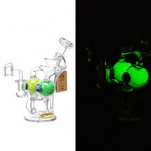 7" Cheech Glass Glow in the Dark Recycler Rig