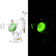 6" Cheech Glass Glow in the Dark Recycler Rig