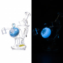 6" Cheech Glass Glow in the Dark Recycler Rig