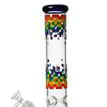 14″ 5MM Glass Rainbow Pixel Beaker Bong