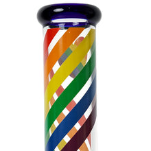14″ 5MM Glass Rainbow Striped Beaker Bong