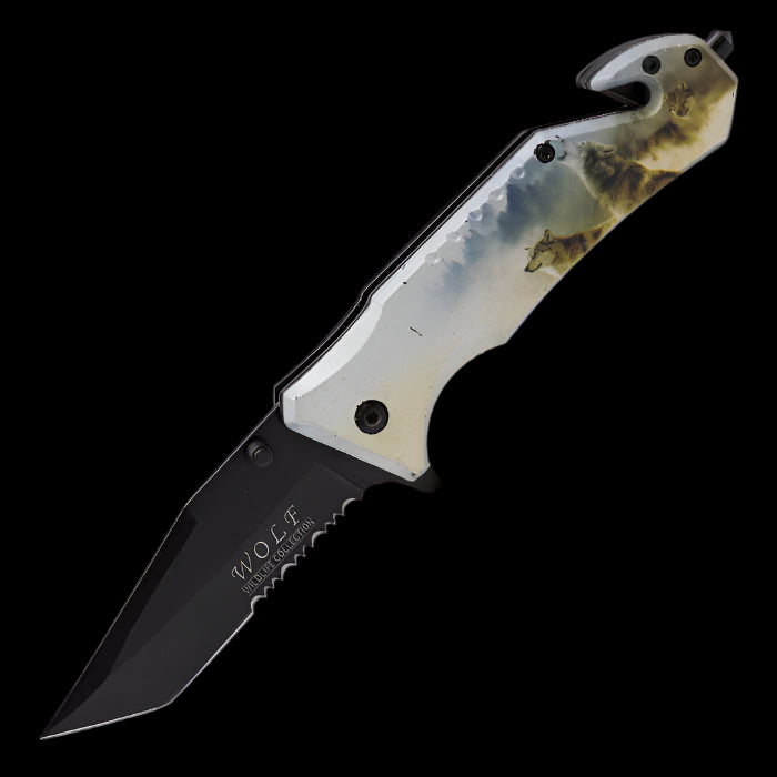 White Wolves Pocket Knife