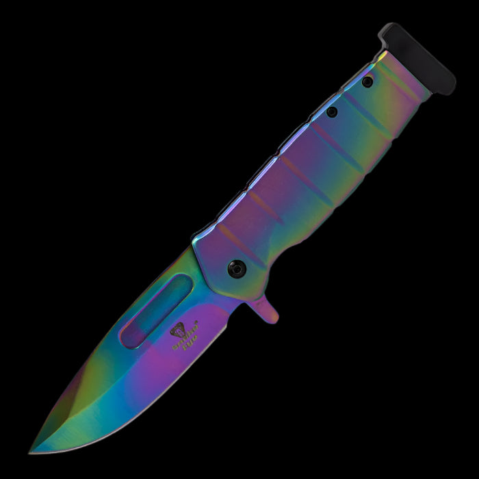 Rainbow Snake Eye Foldable Knife