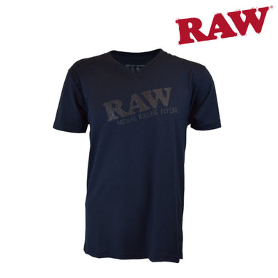 RAW! Women's V-Neck Black Glitter T-Shirt