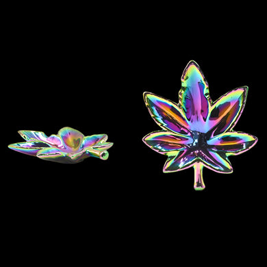 Ceramic Rainbow Leaf Ashtray