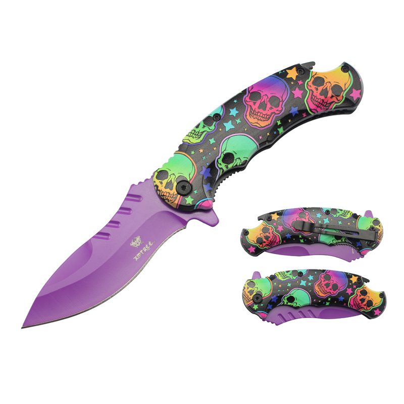Stars Skulls 8.4″ Pocket Knife