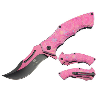 Pink Hearts 8.07″ Pocket Knife