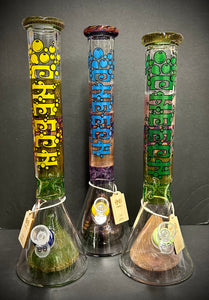 17" Cheech Glass Multi Color Beaker Bong