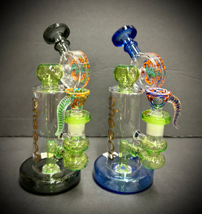 8" Cheech Glass Multi Color Showerhead Bubbler Bong