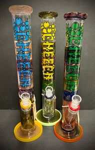 17" Cheech Glass Multi Color Straight Tube Bong