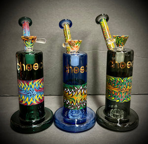 9" Cheech Glass Multi Color Showerhead Bong