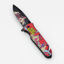 8.5" Fingers Design Folding Knife w/Belt Cutter