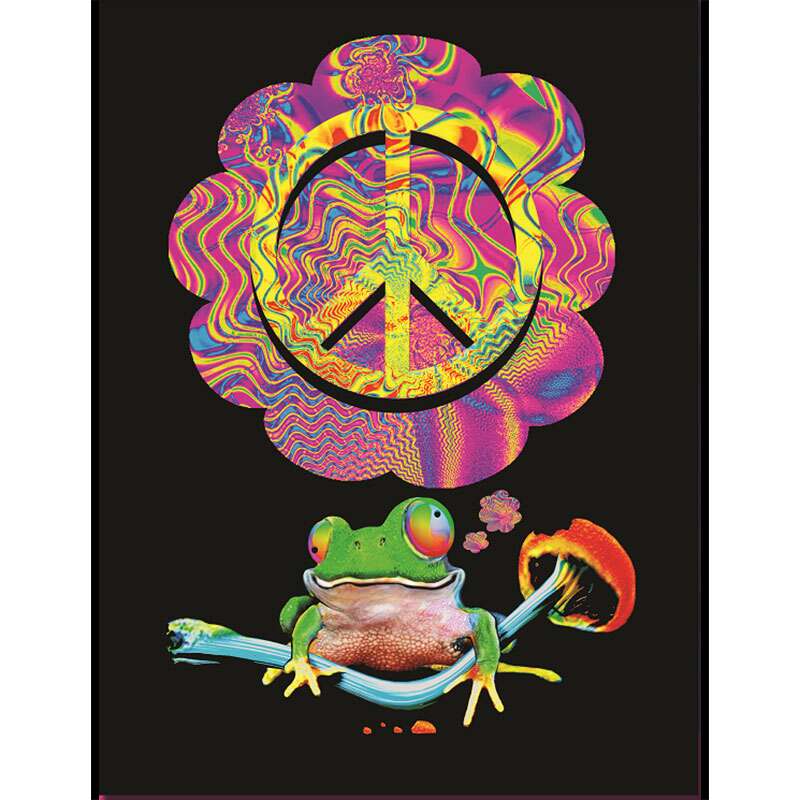 Peace Frog Queen Sized Plush Blanket