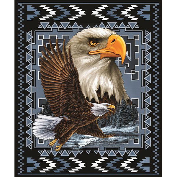 Eagle Scene Queen Sized Plush Blanket