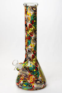 14" Graphic Vinyl 9mm Glass Beaker Bong