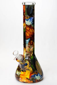 14" Graphic Vinyl 9mm Glass Beaker Bong
