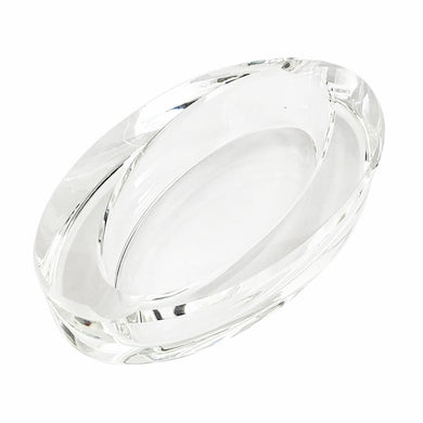 Crystal Glass Ashtray - Oval Slant