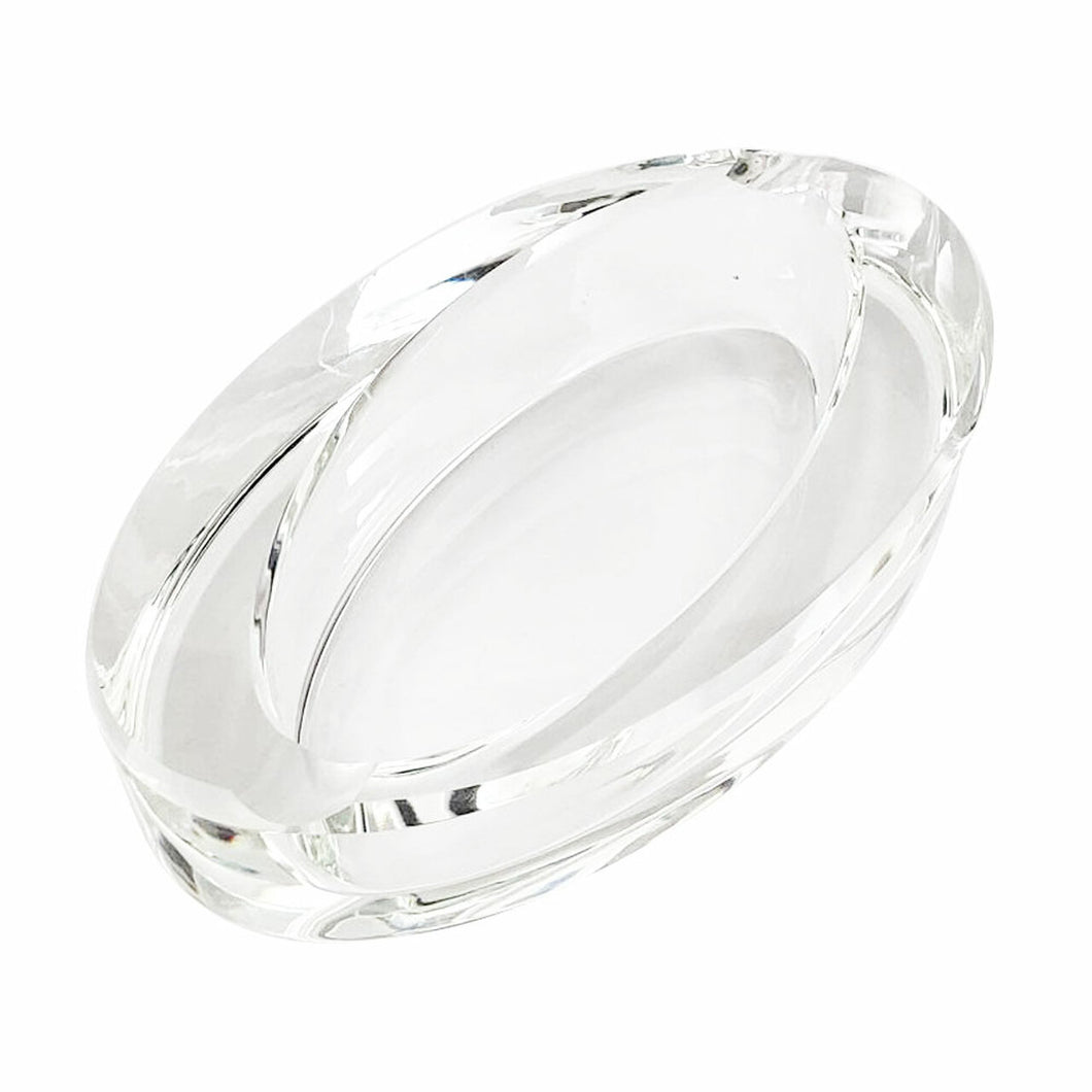 Crystal Glass Ashtray - Oval Slant