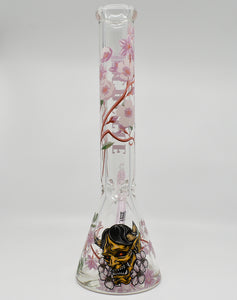 16" Castle Glassworks Cherry Blossom Beaker Bong