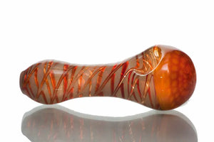 4.25" Fumed and Raked Glass Pipe w/Color Changing Honeycomb Head