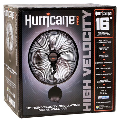Hurricane® Pro High Velocity Oscillating Metal Wall Mount Fan 16
