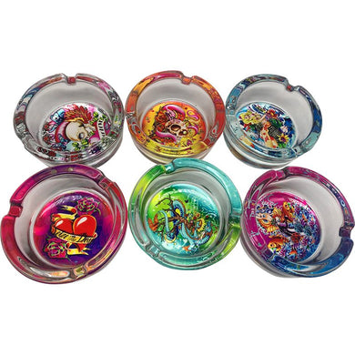 84mm Assorted Mandala Artwork Glass Ashtrays