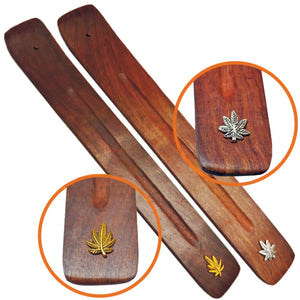 Wood Raised Leaf Incense Burner