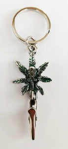 Pot Leaf Roach Clip Keychain