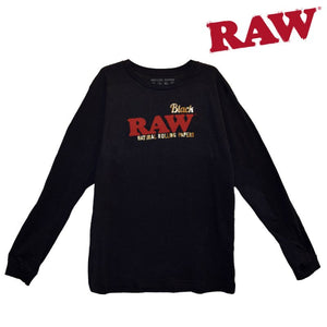 Raw Gold Foil Black Long Sleeve Shirt