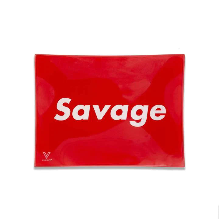 V Syndicate - Savage Glass Rolling Tray (6.75