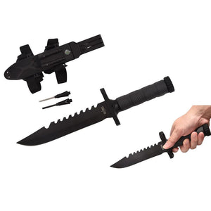 12.75" Tactical Knife with ABS Sheath and Accessories