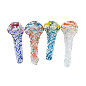 2.5" Clear Glass Twisted Spoon Pipes