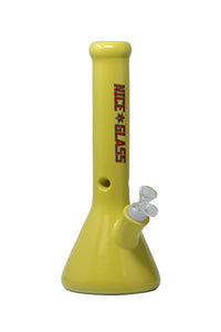 13" Nice Glass Yellow Ceramic Bong