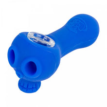 4" LIT Silicone Skull Handpipe w/Glass Bowl