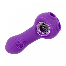 4" LIT Silicone Skull Handpipe w/Glass Bowl