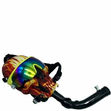 Flaming Skull Gas Mask W/ Acrylic Pipe