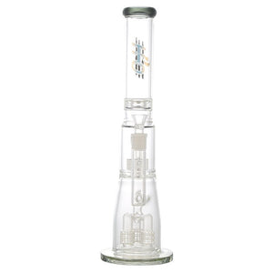 17.5" H2O Glass Stemless Quad Pirelli Perc Bong