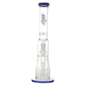 17.5" H2O Glass Stemless Quad Pirelli Perc Bong