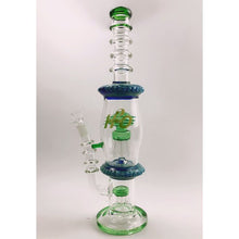 16" H2O Glass Double Tree Perc Stemless Bong