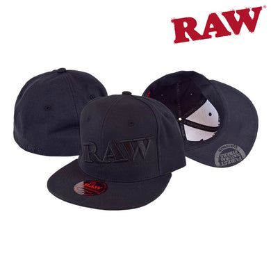 RAW Flex Fit Flat Beak Black on Black Hat