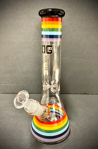 10" Original Glass Rainbow Beaker Bong