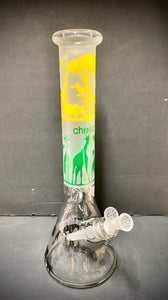 15" Cheech Glass 7mm Sandblasted Safari Beaker Bong