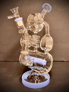 12" Gangster Inline Recycler w/Side Arms Stemless Bong