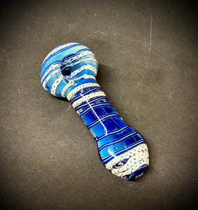 4" OG Glass Blue Swirl Pipe
