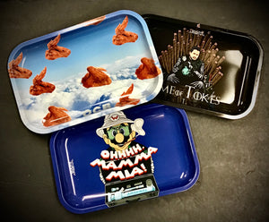 Assorted Large Metal Rolling Trays